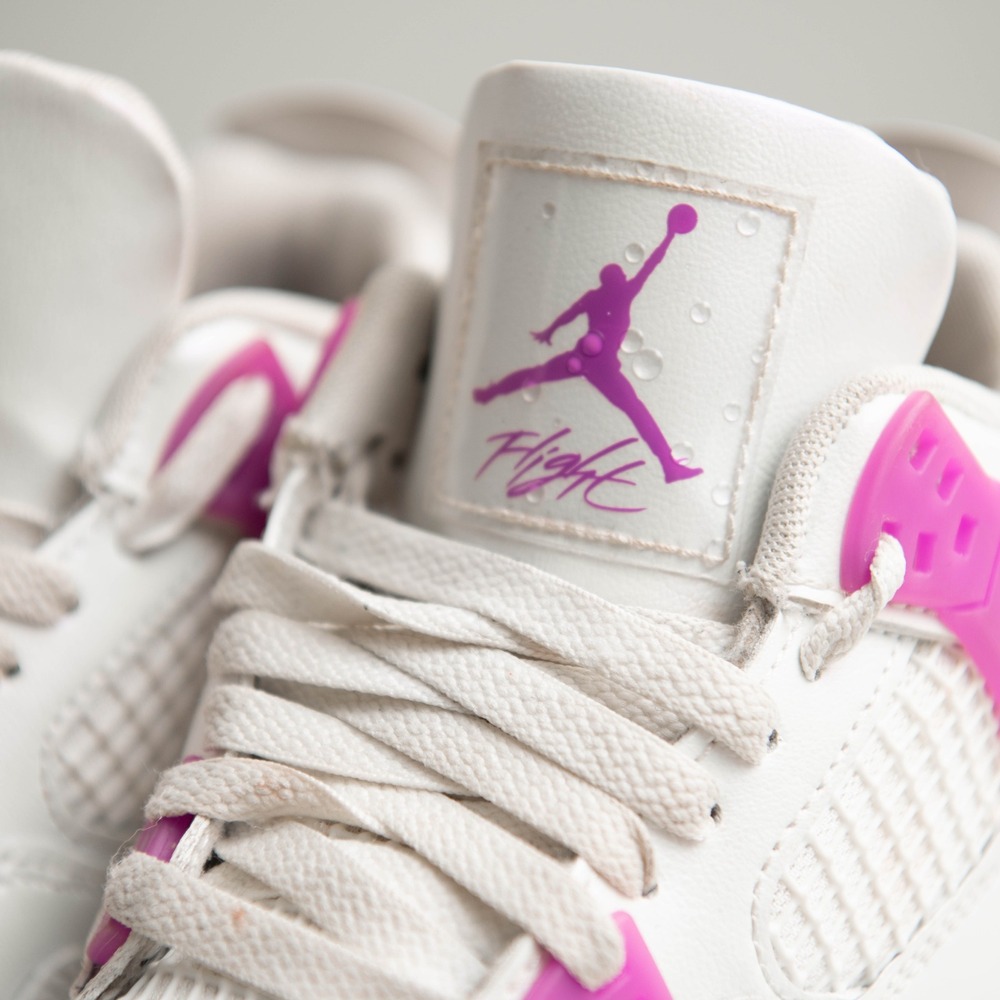 Air Jordan 4 Retro Hyper Violet Pearl Shimmer Kids 4.5 / W6 Retro Cute Jordans - Picture 3 of 8